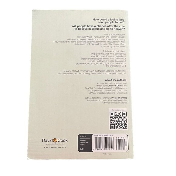Erasing Hell Francis Chan July, 2011 Paperback - Picture 2 of 2